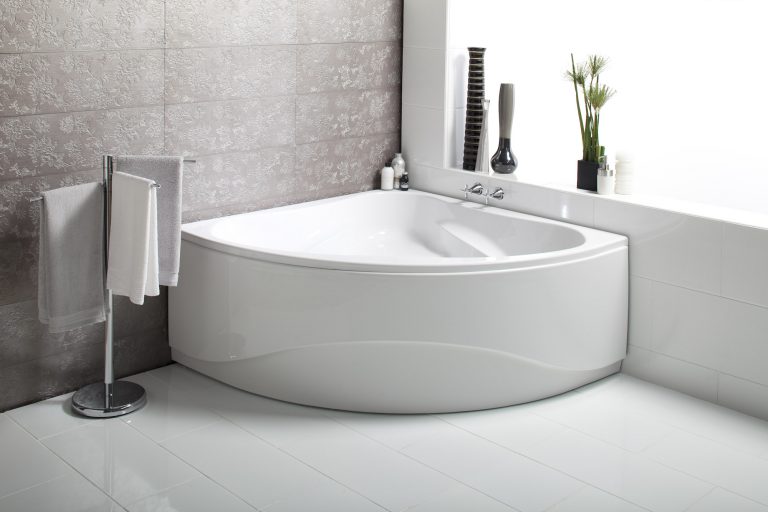 Corner whirlpool bath from the Sorrento range